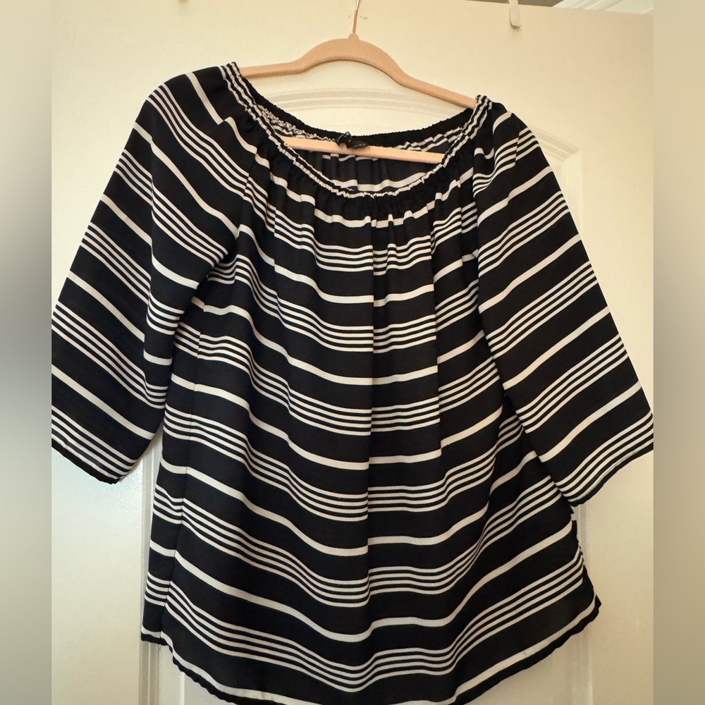 Cynthia Rowley Black and White Striped Blouse
